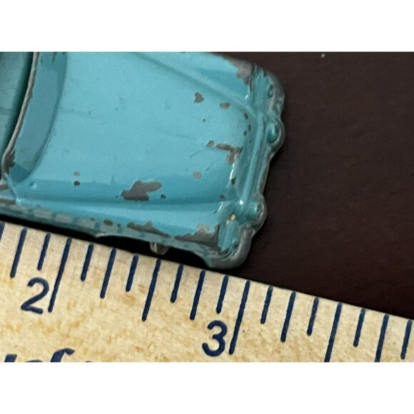 Vintage Goodee 1950's Metal Diecast Teal Cadillac Convertible 3" - Picture 12 of 12